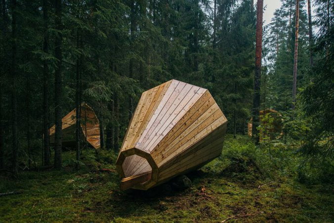 Estonian-students-build-giant-megaphones-in-the-forest-1